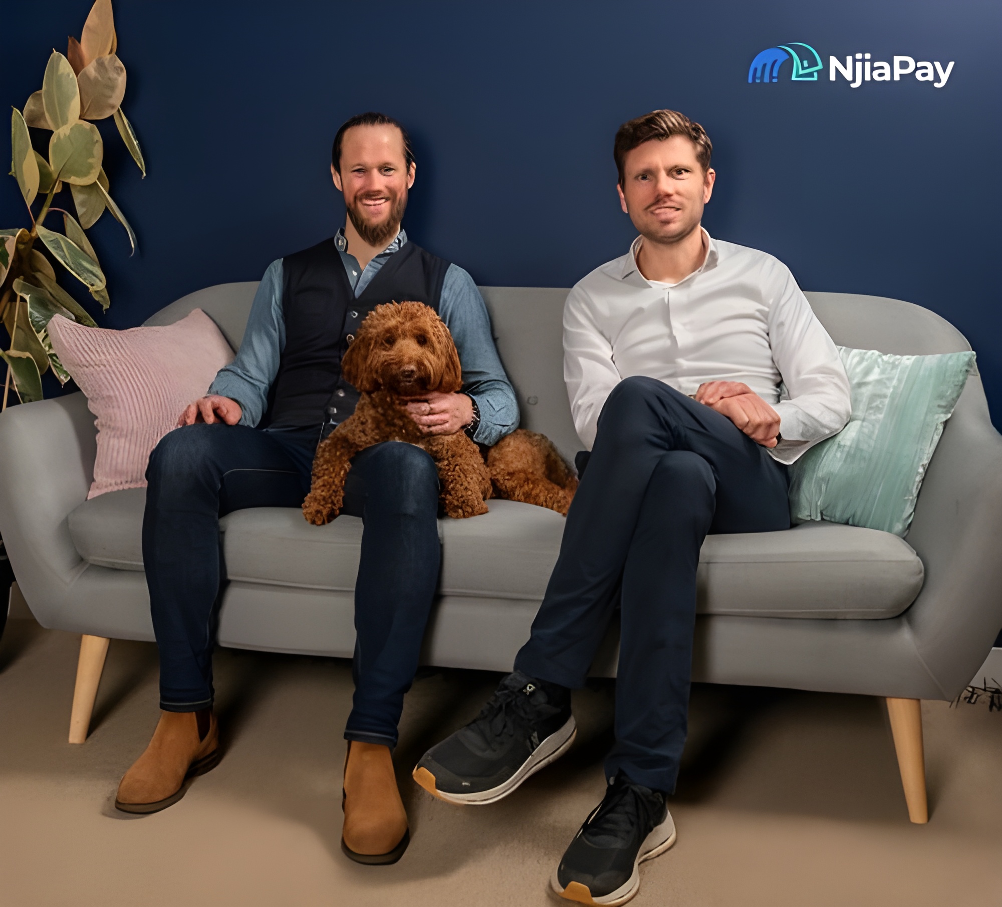 NjiaPay co-founders Jonatan Allback and Roderick Simons seated together.